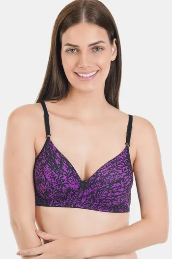 Buy Sona Padded Non Wired 3/4th Coverage Sag Lift Bra - Purple Printed